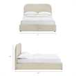 Keynote Queen Fabric Upholstered Storage Platform Bed in Ecru