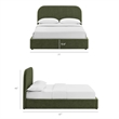 Keynote Queen Fabric Upholstered Storage Platform Bed in Foliage