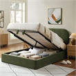 Keynote Queen Fabric Upholstered Storage Platform Bed in Foliage