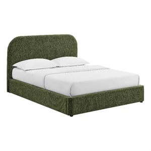 Keynote Queen Fabric Upholstered Storage Platform Bed in Foliage