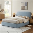 Keynote Queen Fabric Upholstered Storage Platform Bed in Sky