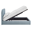 Keynote Queen Fabric Upholstered Storage Platform Bed in Sky