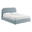 Keynote Queen Fabric Upholstered Storage Platform Bed in Sky