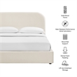 Keynote Queen Performance Velvet Storage Platform Bed in Alabaster