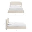 Keynote Queen Performance Velvet Storage Platform Bed in Alabaster