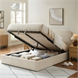 Keynote Queen Performance Velvet Storage Platform Bed in Alabaster