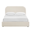 Keynote Queen Performance Velvet Storage Platform Bed in Alabaster