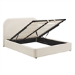 Keynote Queen Performance Velvet Storage Platform Bed in Alabaster