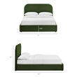 Keynote Queen Performance Velvet Storage Platform Bed in Moss Green