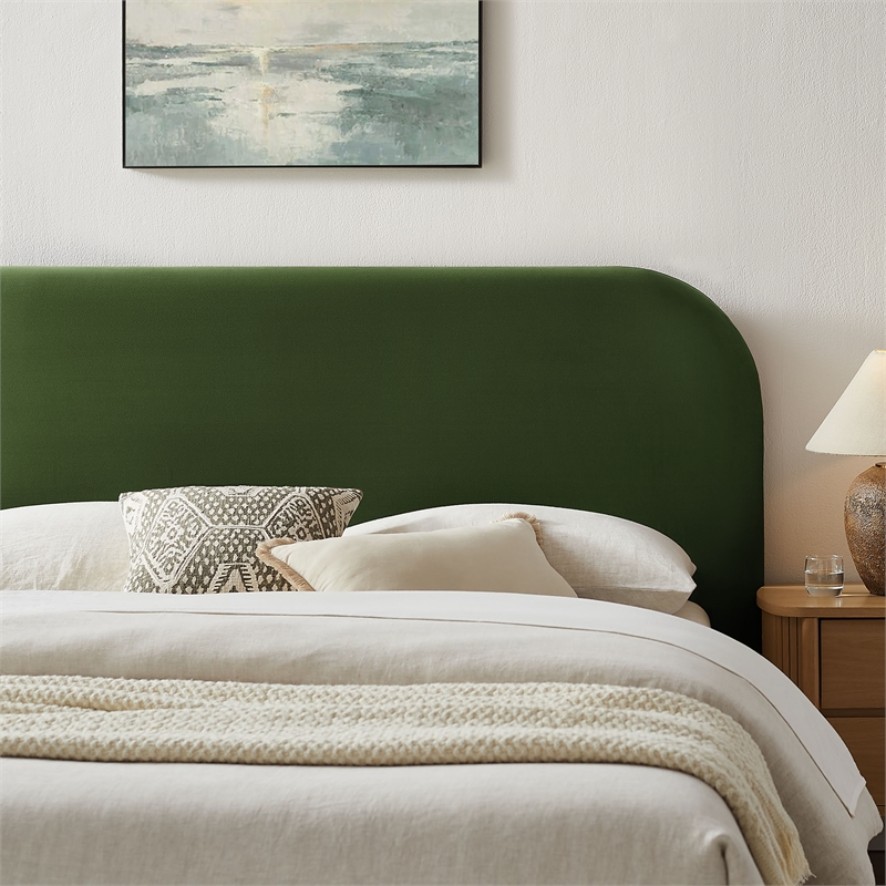 Keynote Queen Performance Velvet Storage Platform Bed in Moss Green