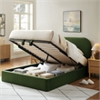 Keynote Queen Performance Velvet Storage Platform Bed in Moss Green