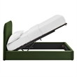 Keynote Queen Performance Velvet Storage Platform Bed in Moss Green