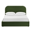 Keynote Queen Performance Velvet Storage Platform Bed in Moss Green