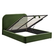 Keynote Queen Performance Velvet Storage Platform Bed in Moss Green