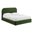 Keynote Queen Performance Velvet Storage Platform Bed in Moss Green