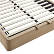 Keynote Queen Performance Velvet Storage Platform Bed in Taupe