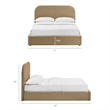 Keynote Queen Performance Velvet Storage Platform Bed in Taupe