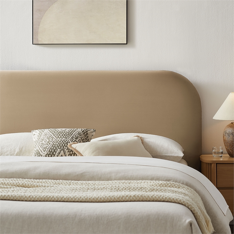 Keynote Queen Performance Velvet Storage Platform Bed in Taupe