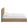 Keynote Queen Performance Velvet Storage Platform Bed in Taupe