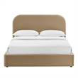 Keynote Queen Performance Velvet Storage Platform Bed in Taupe