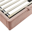 Keynote Twin Fabric Upholstered Storage Platform Bed in Blush