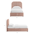 Keynote Twin Fabric Upholstered Storage Platform Bed in Blush