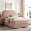 Keynote Twin Fabric Upholstered Storage Platform Bed in Blush
