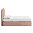 Keynote Twin Fabric Upholstered Storage Platform Bed in Blush