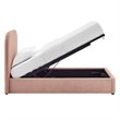 Keynote Twin Fabric Upholstered Storage Platform Bed in Blush