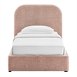 Keynote Twin Fabric Upholstered Storage Platform Bed in Blush
