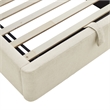 Keynote Twin Fabric Upholstered Storage Platform Bed in Ecru