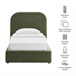 Keynote Twin Fabric Upholstered Storage Platform Bed in Foliage