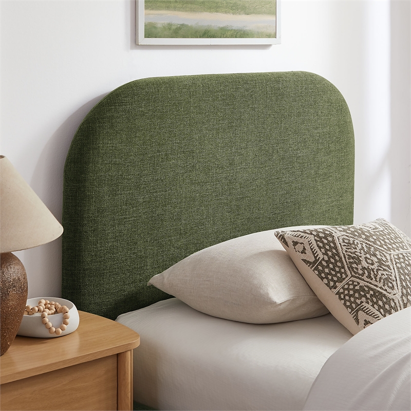 Keynote Twin Fabric Upholstered Storage Platform Bed in Foliage