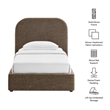 Keynote Twin Fabric Upholstered Storage Platform Bed in Mocha