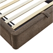 Keynote Twin Fabric Upholstered Storage Platform Bed in Mocha
