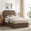 Keynote Twin Fabric Upholstered Storage Platform Bed in Mocha