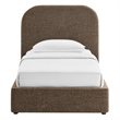 Keynote Twin Fabric Upholstered Storage Platform Bed in Mocha