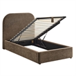 Keynote Twin Fabric Upholstered Storage Platform Bed in Mocha