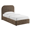 Keynote Twin Fabric Upholstered Storage Platform Bed in Mocha