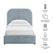 Keynote Twin Fabric Upholstered Storage Platform Bed in Sky