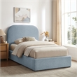 Keynote Twin Fabric Upholstered Storage Platform Bed in Sky