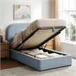 Keynote Twin Fabric Upholstered Storage Platform Bed in Sky