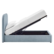 Keynote Twin Fabric Upholstered Storage Platform Bed in Sky