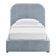 Keynote Twin Fabric Upholstered Storage Platform Bed in Sky