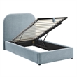 Keynote Twin Fabric Upholstered Storage Platform Bed in Sky