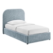 Keynote Twin Fabric Upholstered Storage Platform Bed in Sky