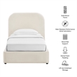 Keynote Twin Performance Velvet Storage Platform Bed in Alabaster