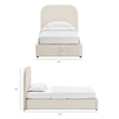 Keynote Twin Performance Velvet Storage Platform Bed in Alabaster