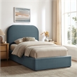 Keynote Twin Performance Velvet Storage Platform Bed in Cadet Blue