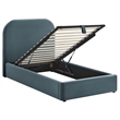 Keynote Twin Performance Velvet Storage Platform Bed in Cadet Blue